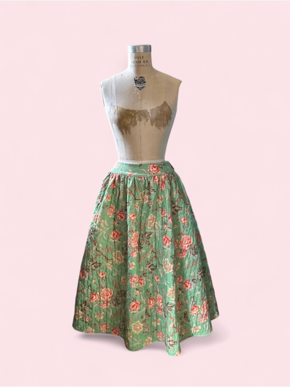 Loeffler Randall Midi Quilt Skirt in Gorgeous Spring Floral Print